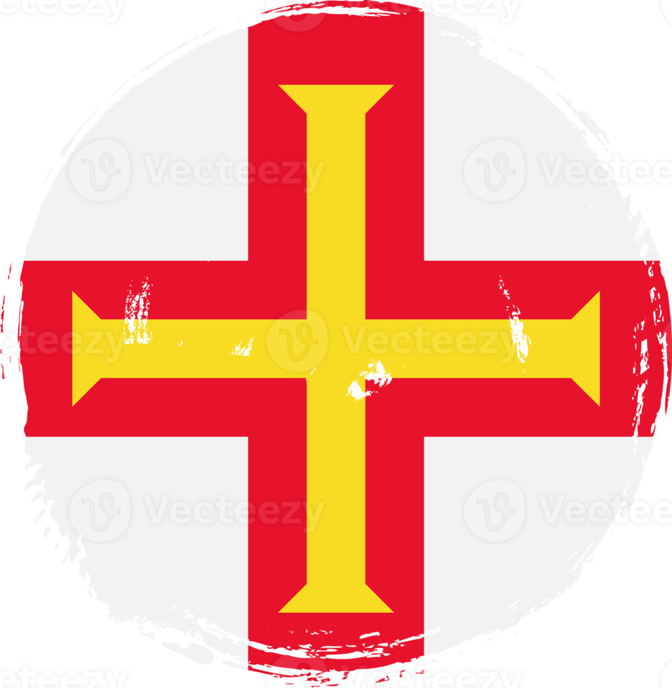 Guernsey flag circle grunge style png