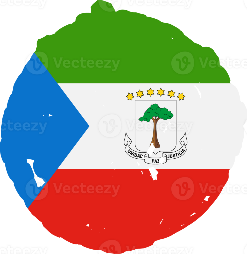 Equatorial Guinea flag circle grunge style png