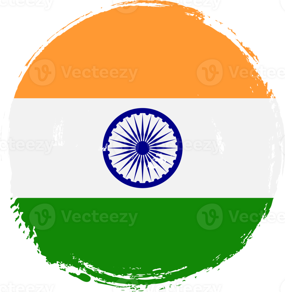 India flag circle grunge style png