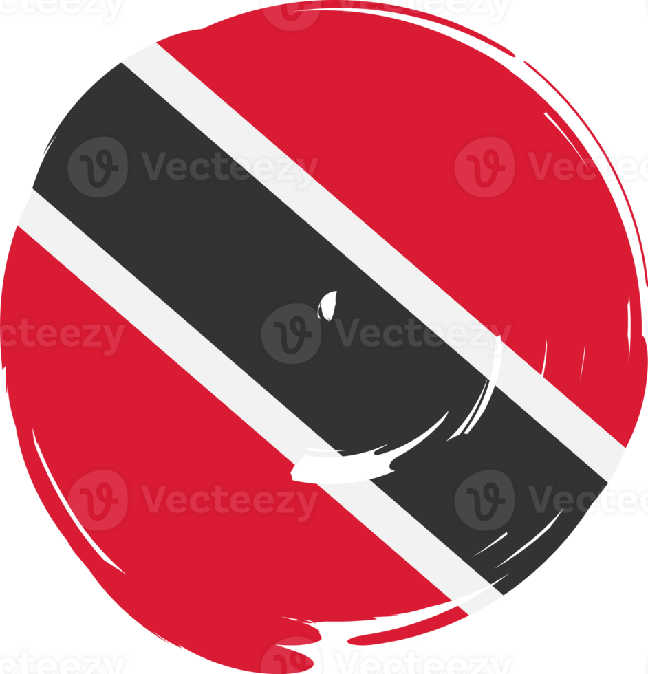 Trinidad and Tobago flag circle grunge style png