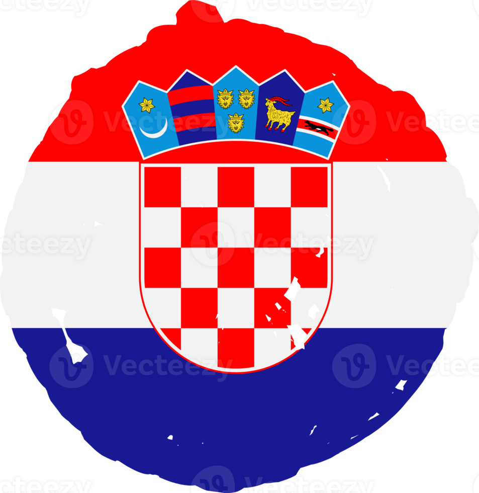 Croatia flag circle grunge style png