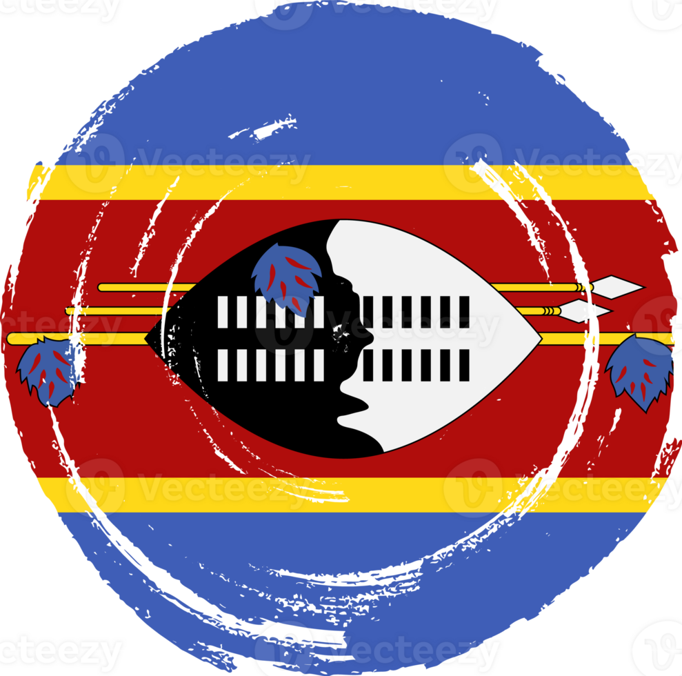 Swaziland flag circle grunge style png