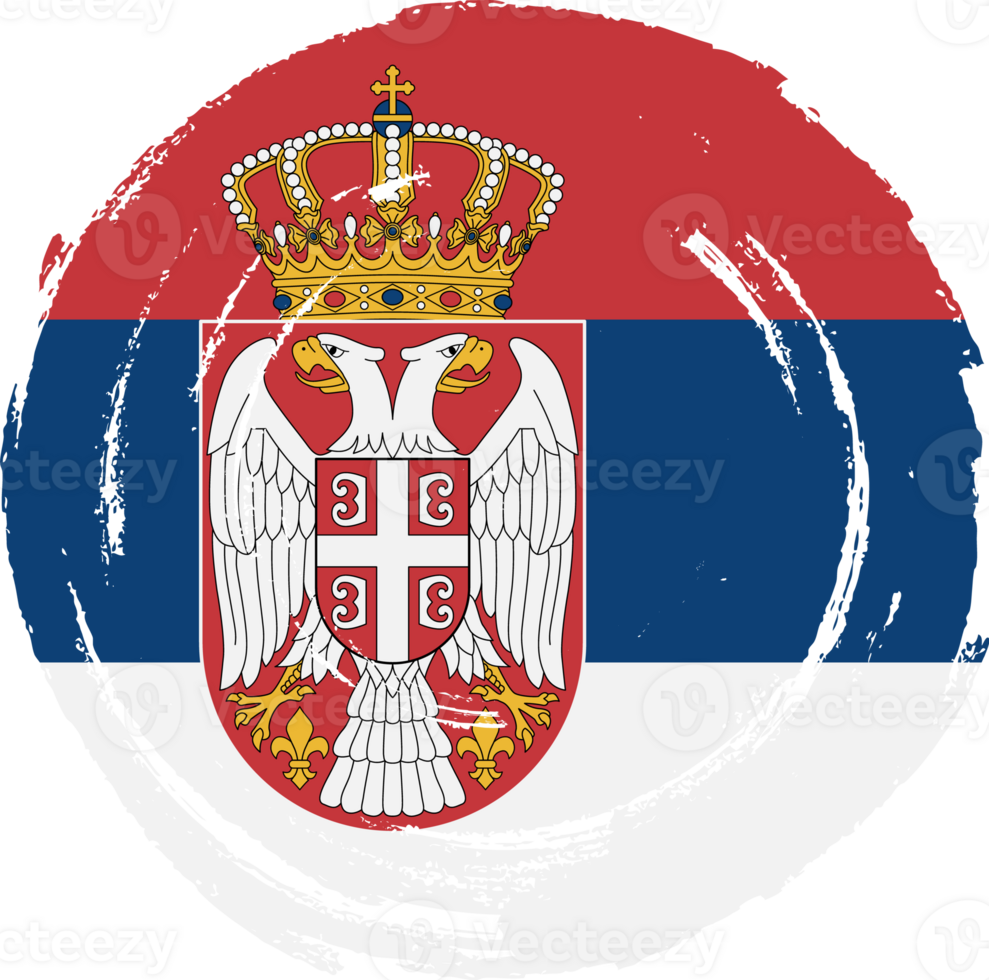 Serbia flag circle grunge style png