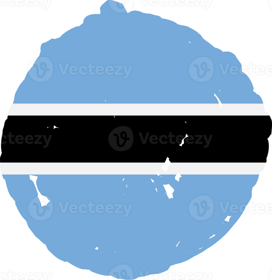 Botswana flag circle grunge style png