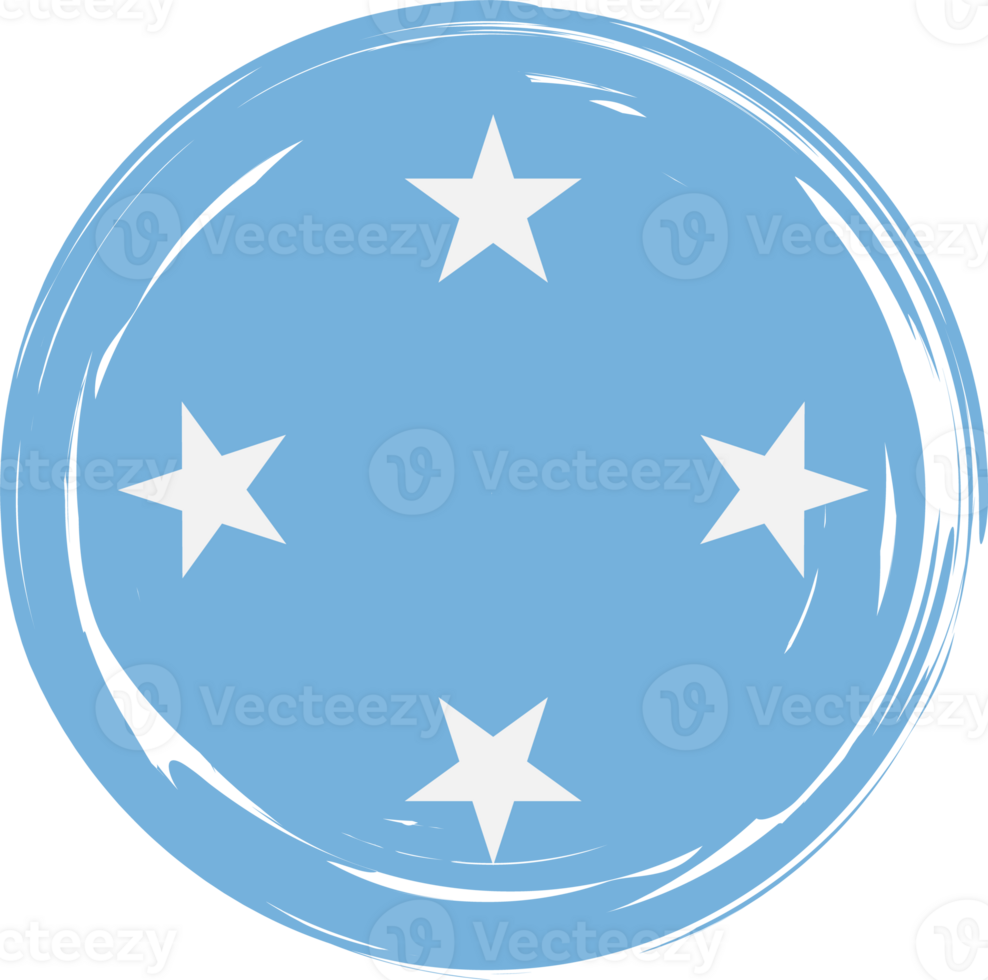 Micronesia flag circle grunge style png