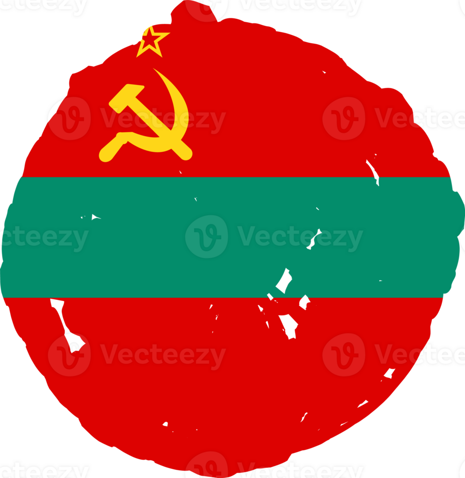 Transnistria flag circle grunge style png