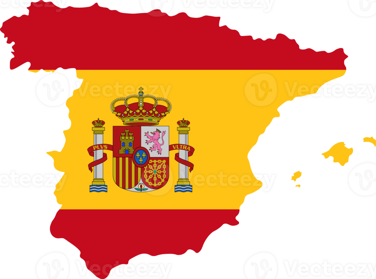 Spain flag pattern on country map png