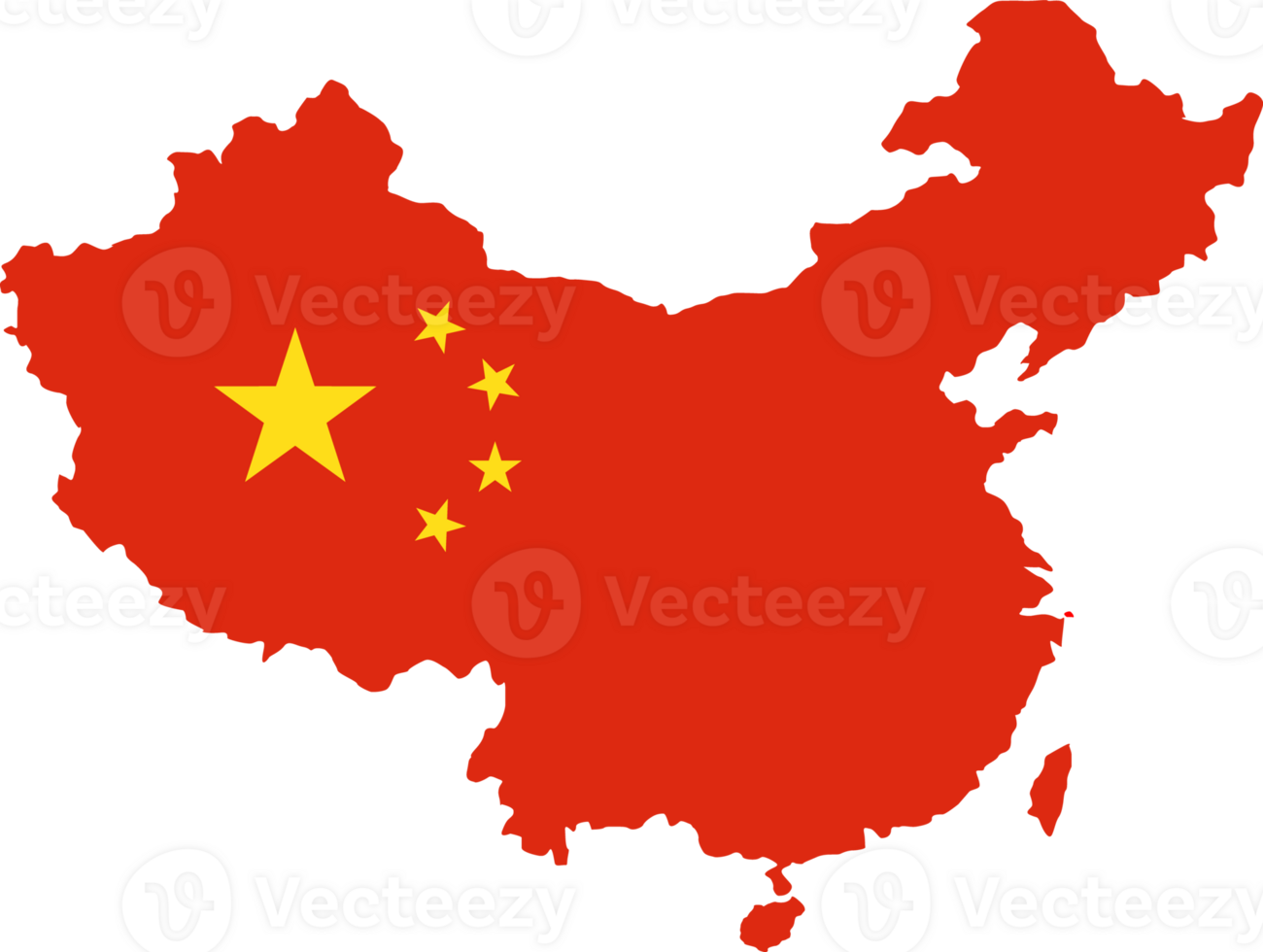 China flag pattern on country map png