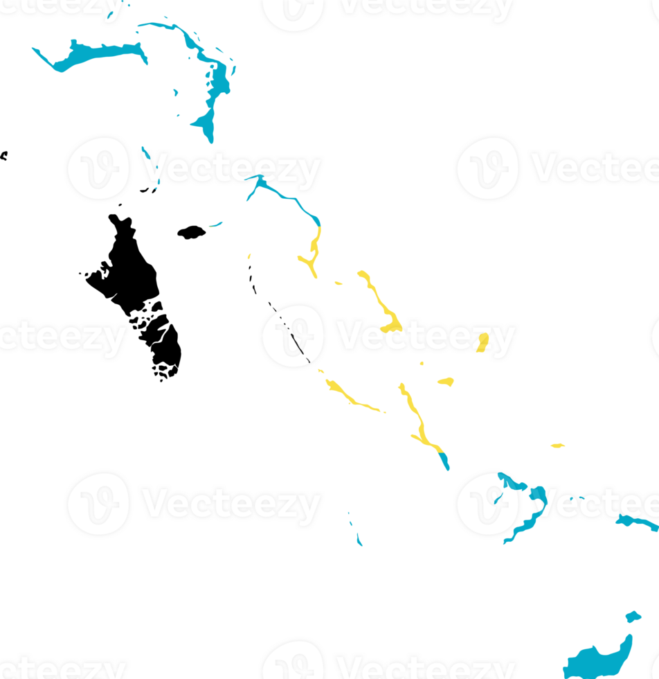 Bahamas flag pattern on country map png