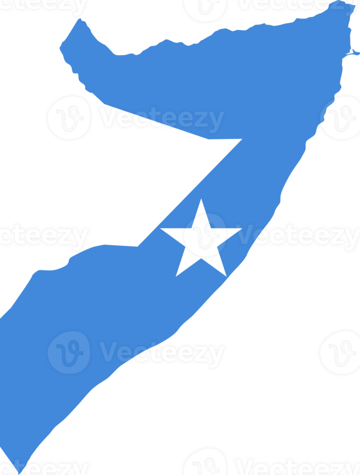 Somalia flag pattern on country map png
