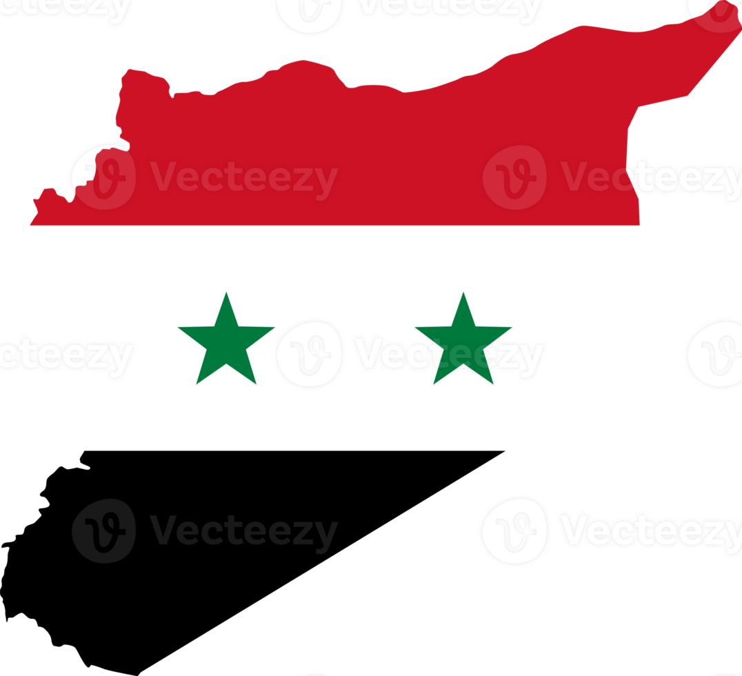Syria flag pattern on country map png