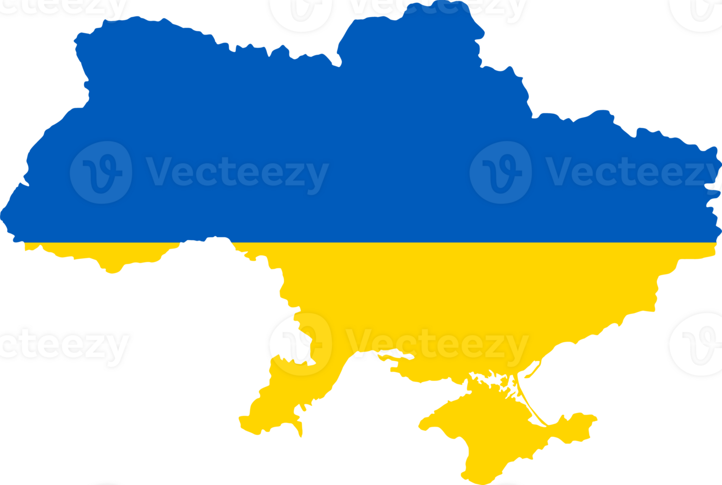 Ukraine flag pattern on country map png