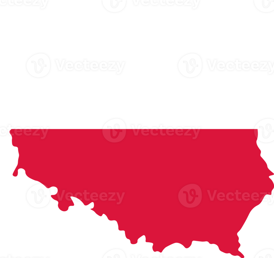 Poland flag pattern on country map png