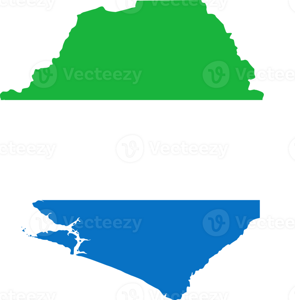 Sierra Leone flag pattern on country map png