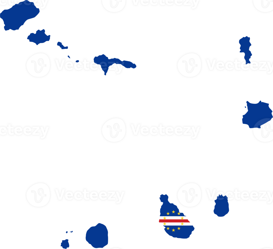 Cape Verde flag pattern on country map png
