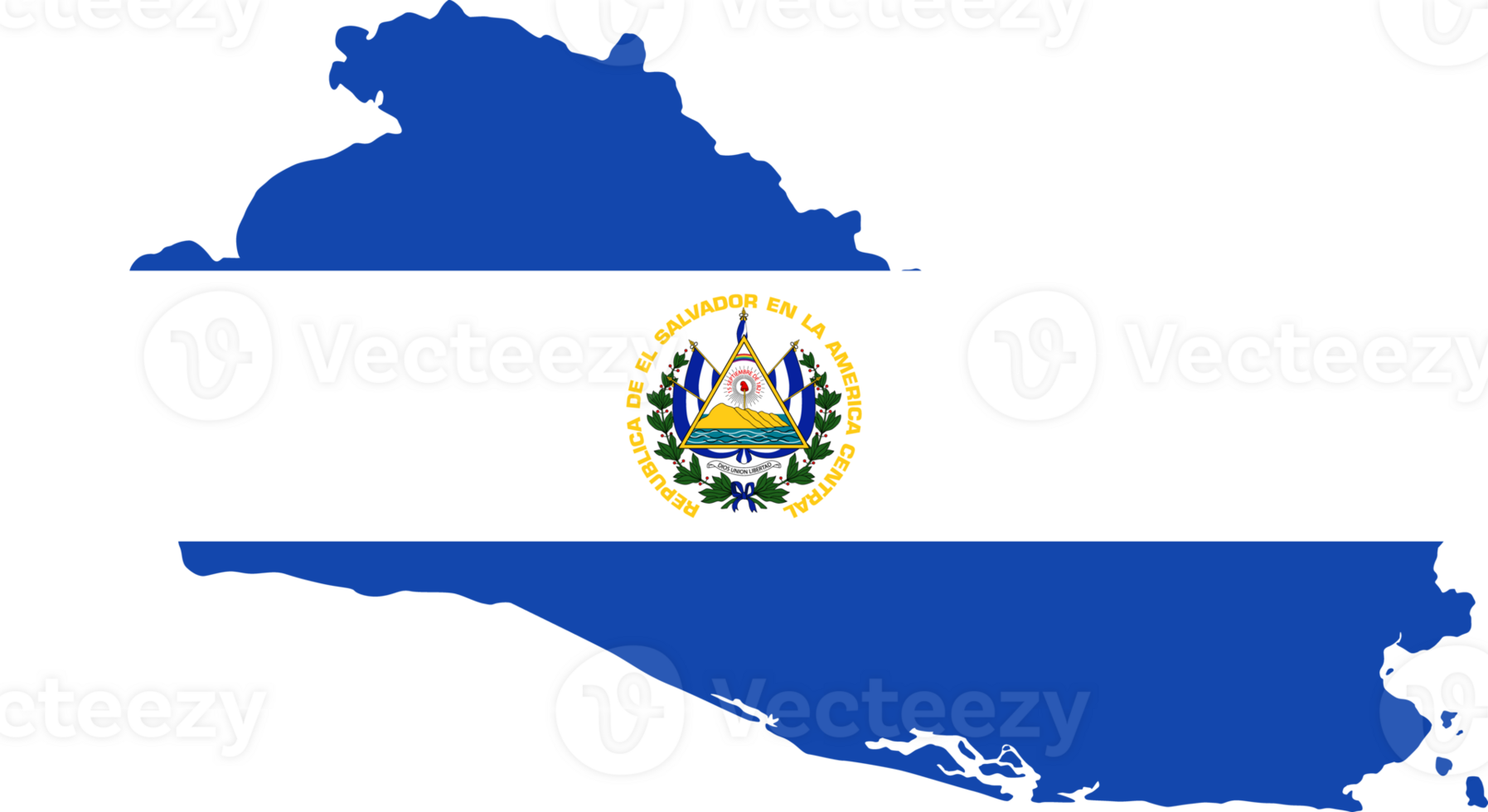 El Salvador flag pattern on country map png