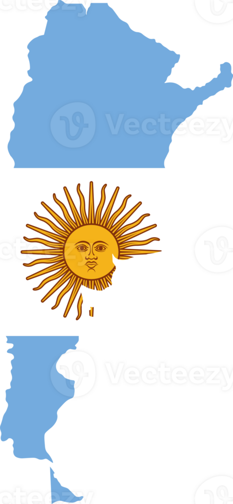 Argentine drapeau modèle sur pays carte png
