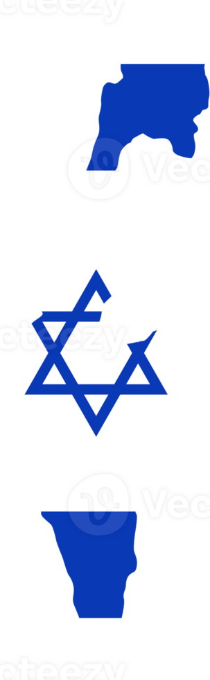 Israel flag pattern on country map png