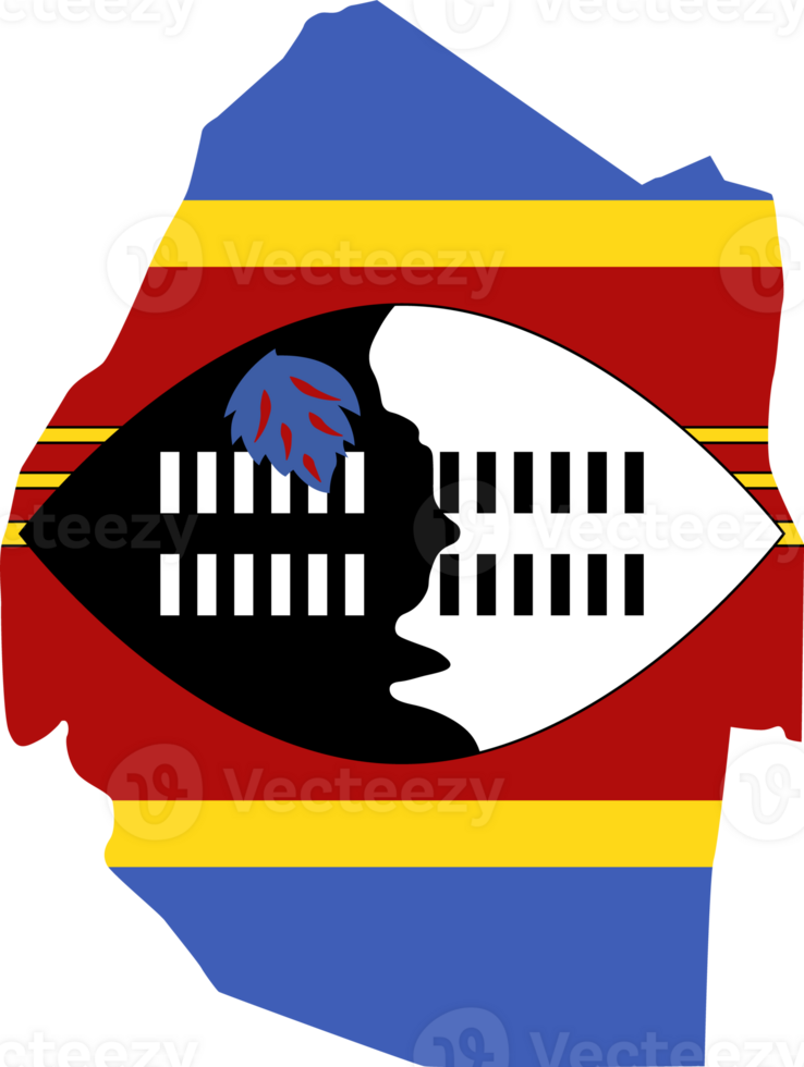 Swaziland flag pattern on country map png