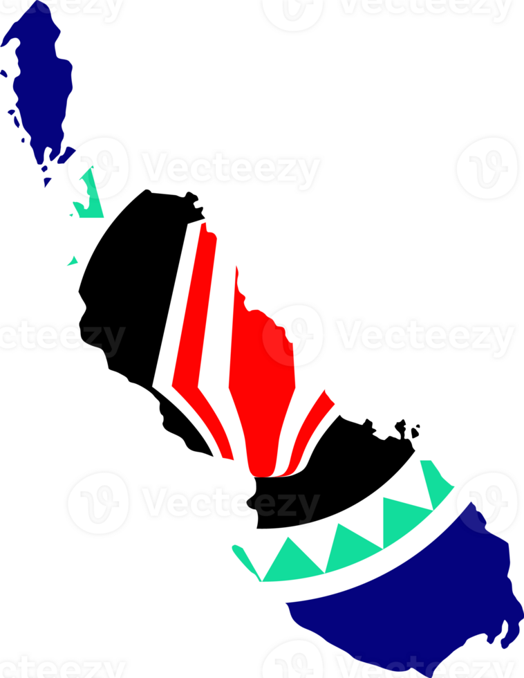 Autonomous Region of Bougainville flag pattern on country map png