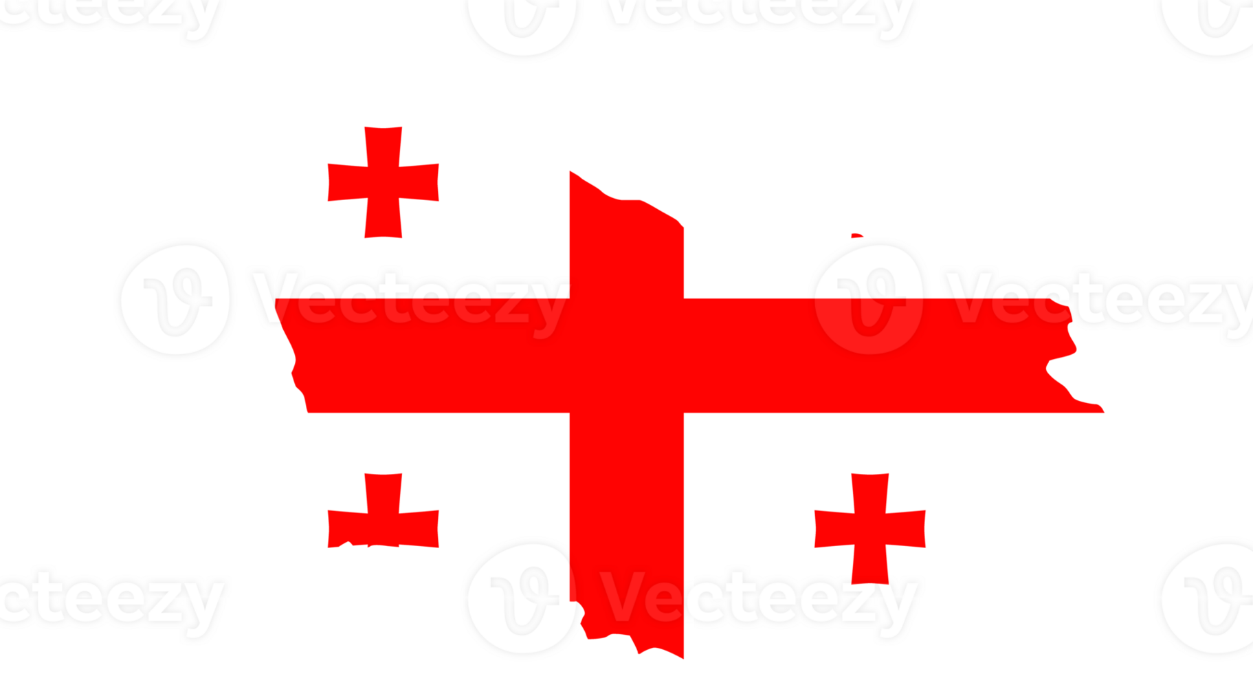 Georgia flag pattern on country map png