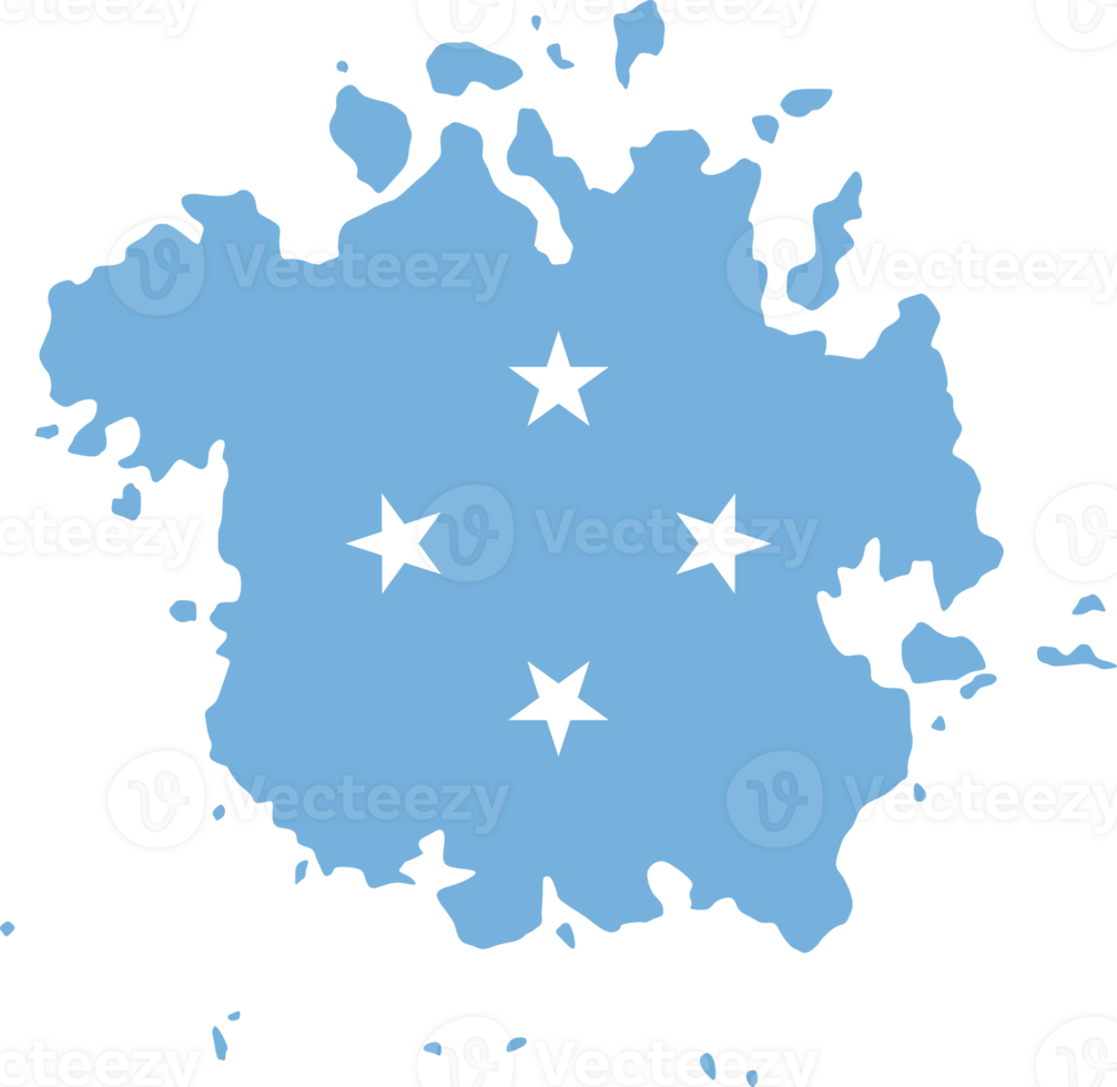 Micronesia flag pattern on country map png