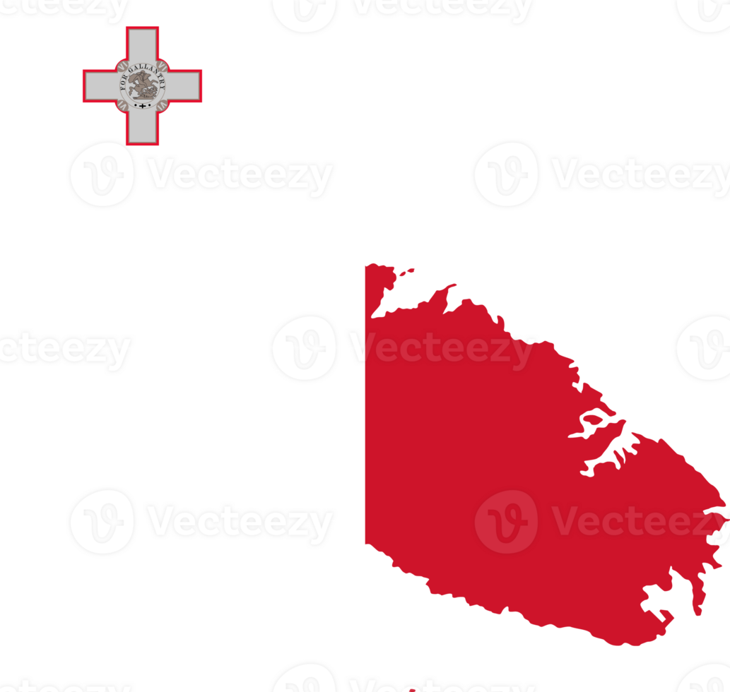 Malta flag pattern on country map png