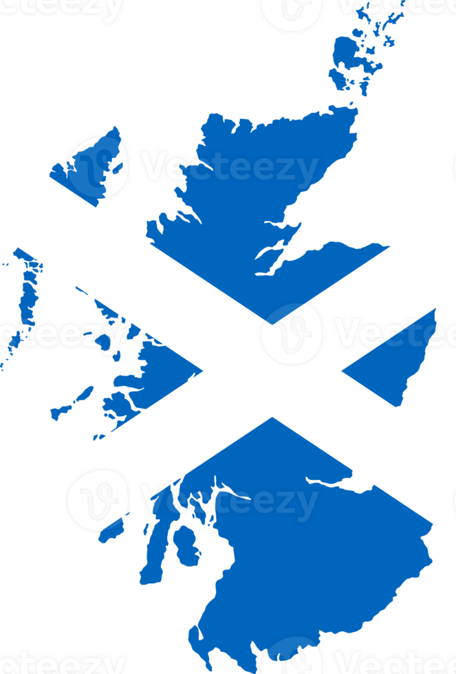 Scotland flag pattern on country map png