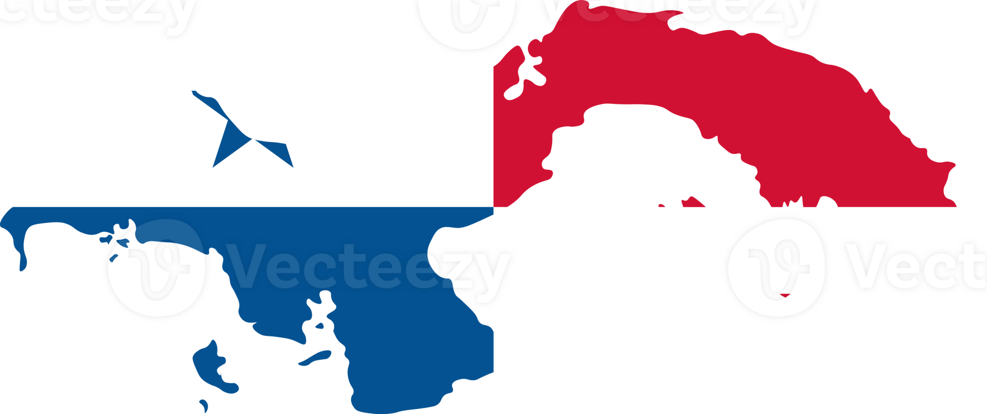 Panama flag pattern on country map png