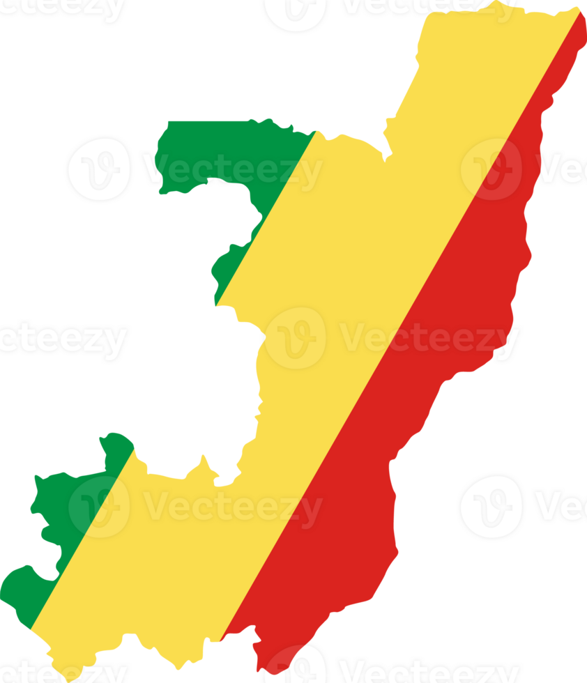 Republic of the Congo flag pattern on country map png