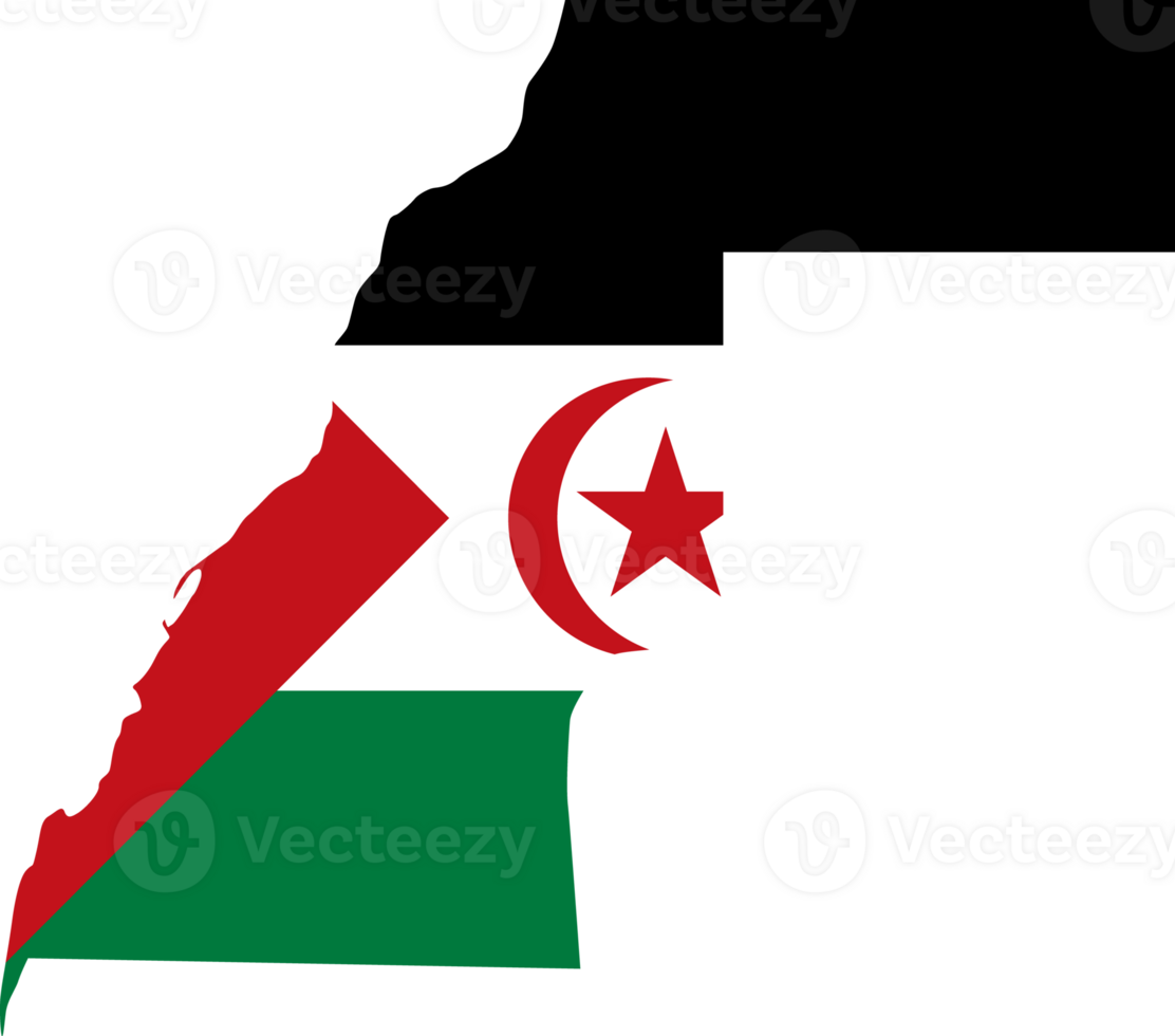 Sahrawi Arab Democratic Republic flag pattern on country map png