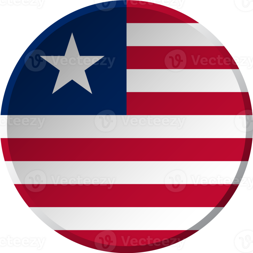 Liberia flag with circular concave button design png