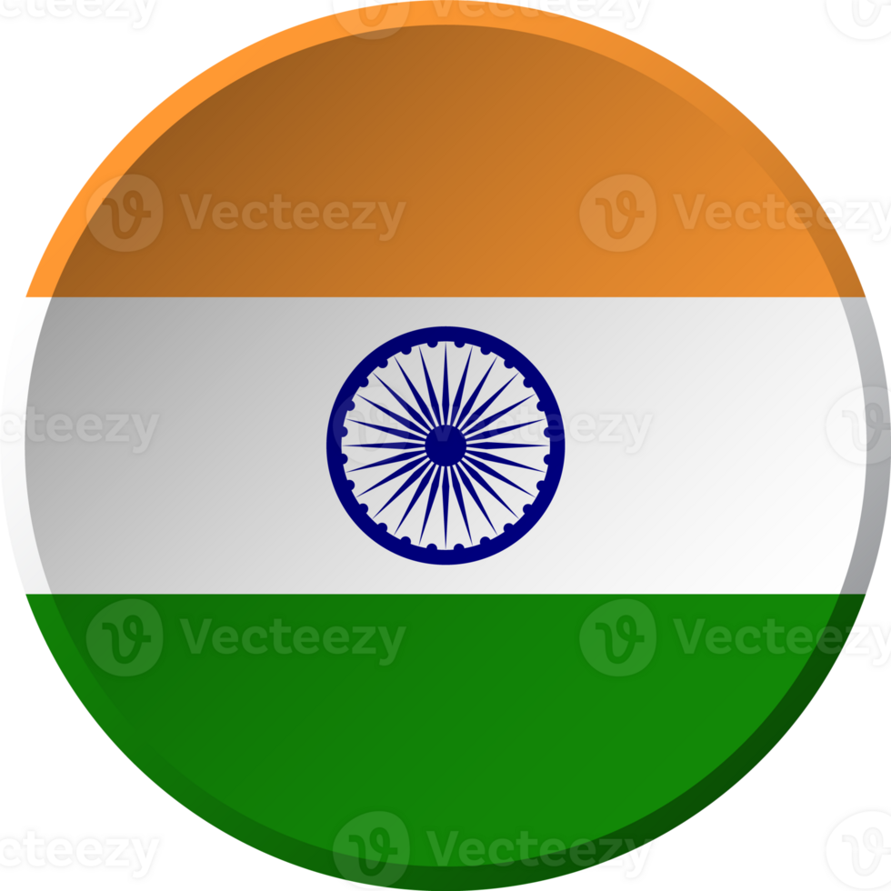 India flag with circular concave button design png