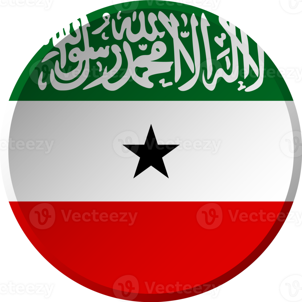 Somaliland flag with circular concave button design png
