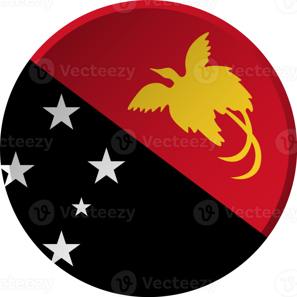 Papuasia nuevo Guinea bandera con circular cóncavo botón diseño png