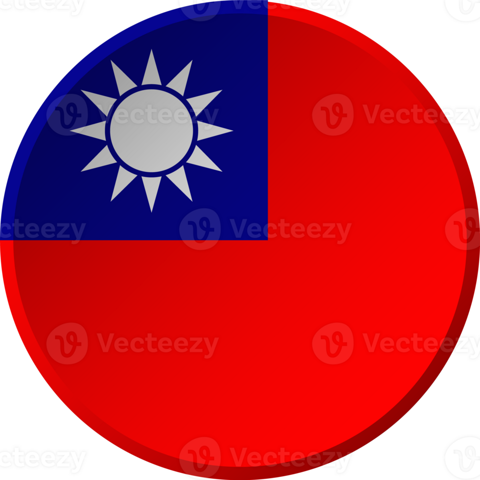 Taiwan flag with circular concave button design png