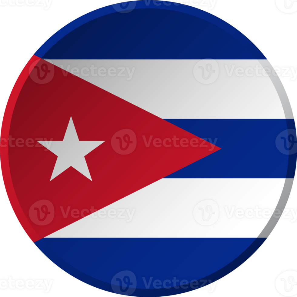 Cuba flag with circular concave button design png