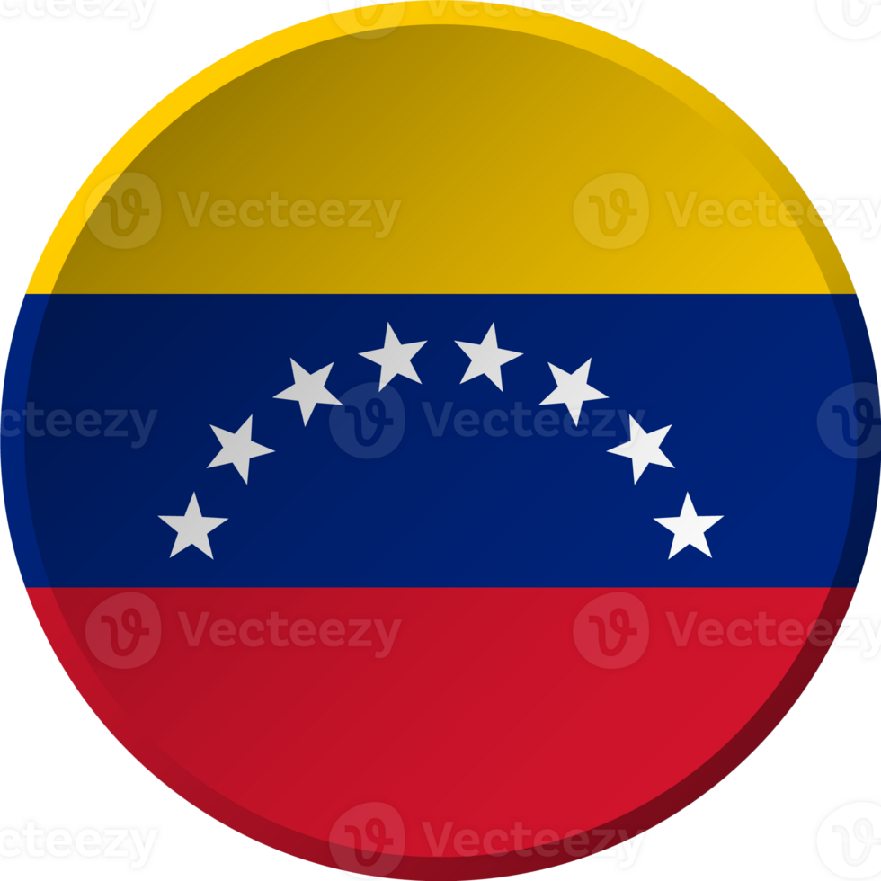 Venezuela flag with circular concave button design png