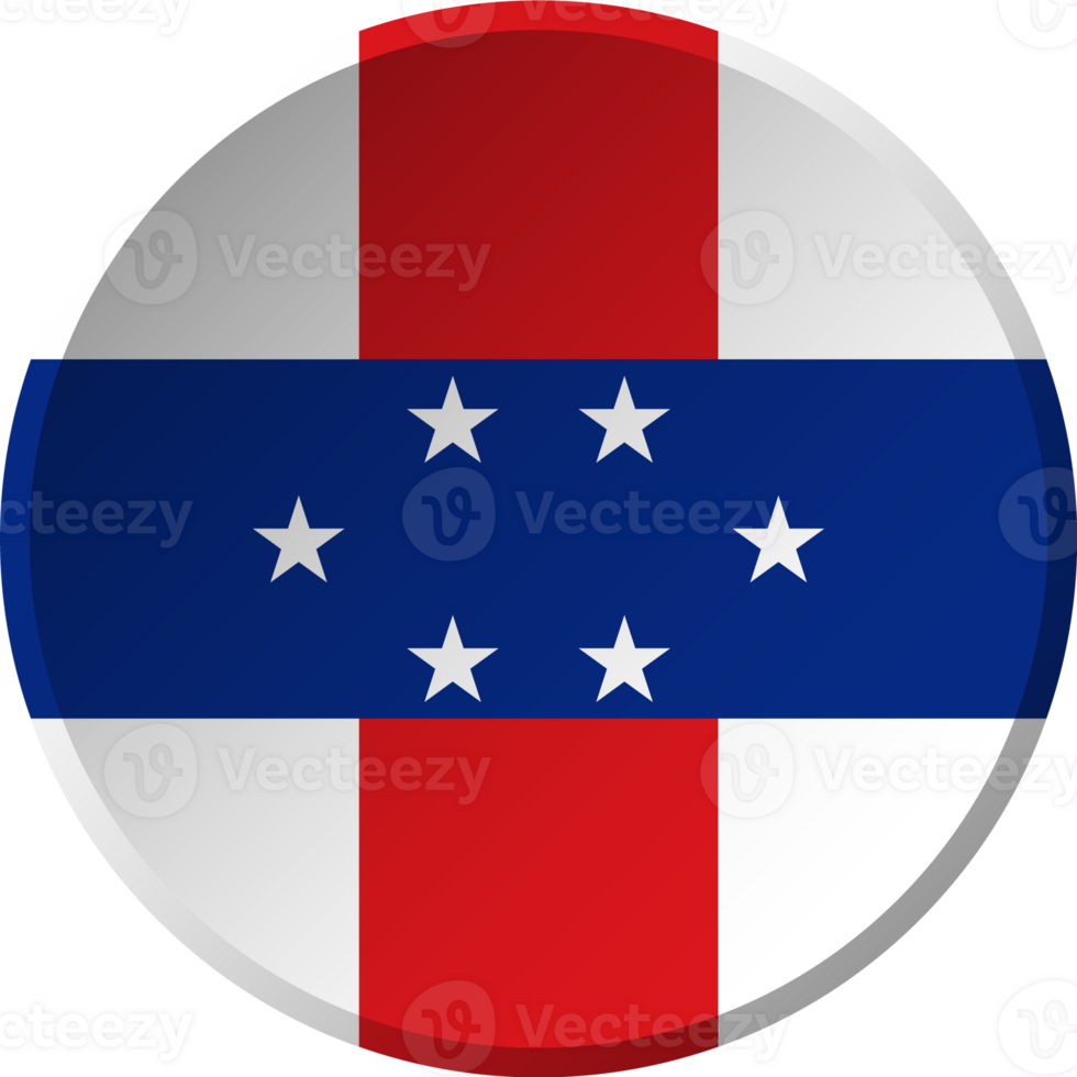 Netherlands Antilles flag with circular concave button design png