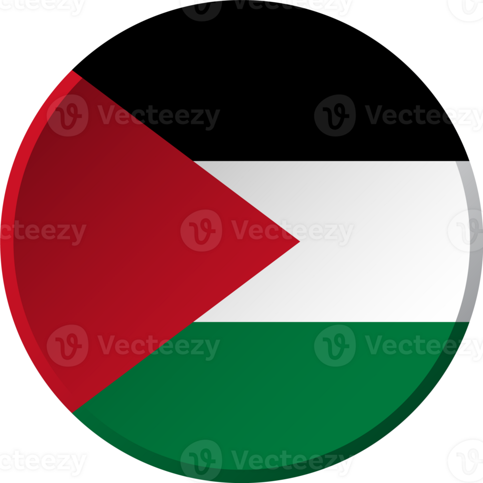 Palestine flag with circular concave button design png