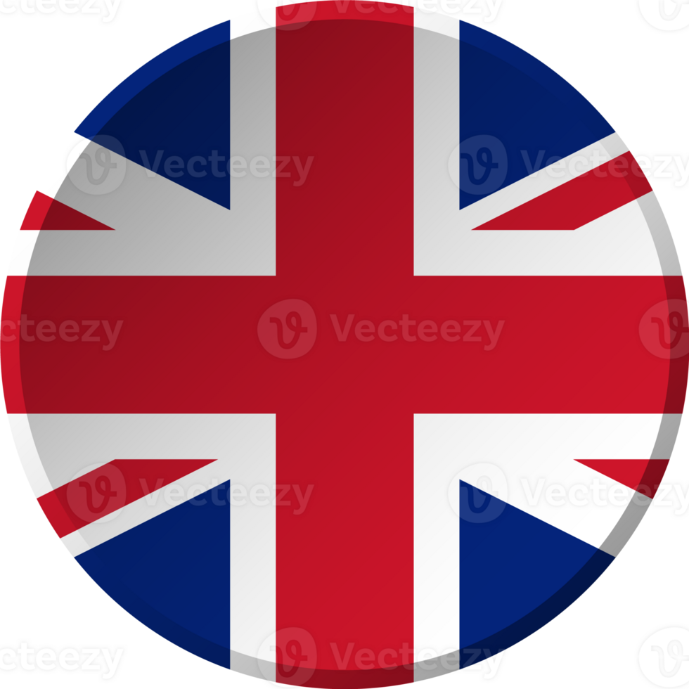 United kingdom flag with circular concave button design png