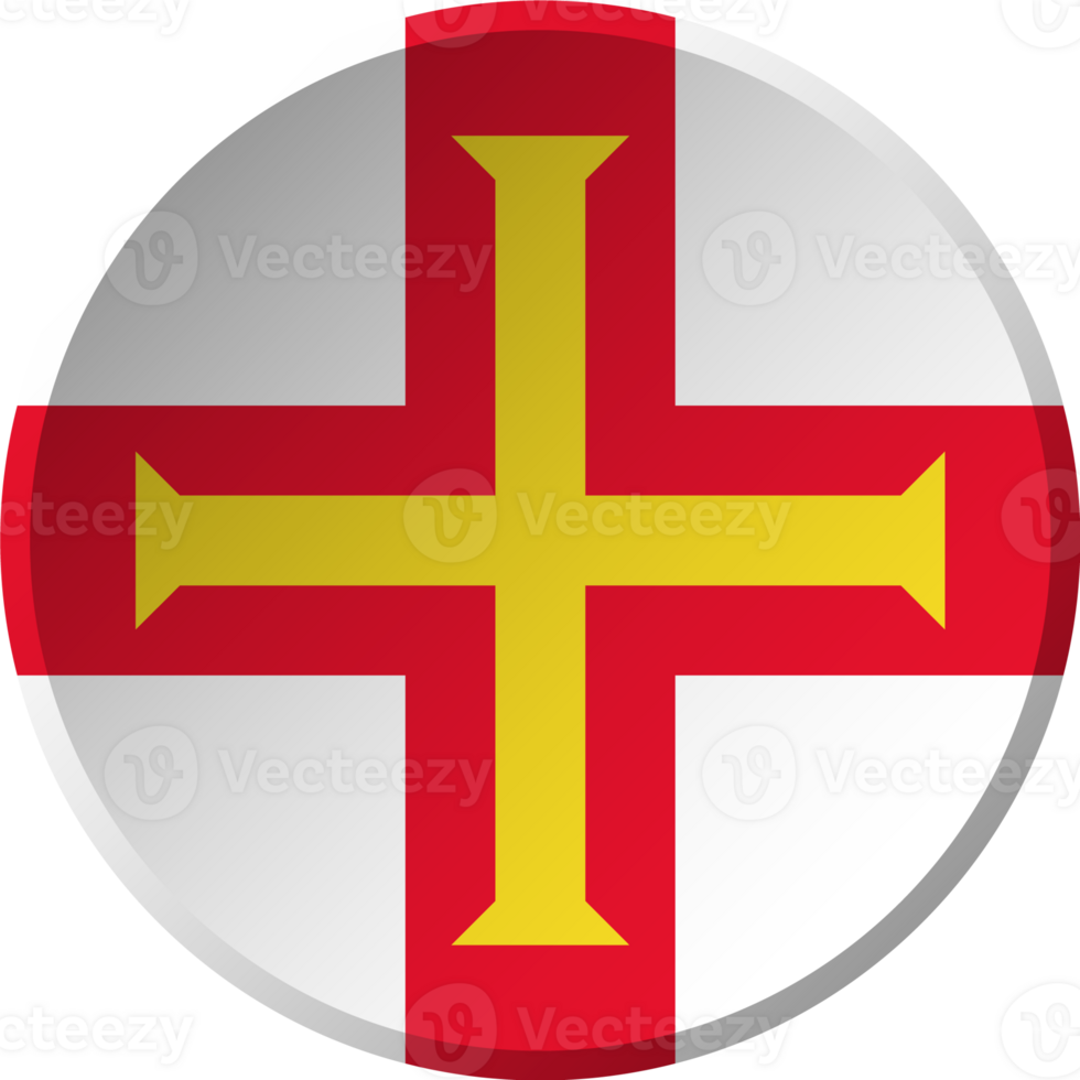 Guernsey flag with circular concave button design png