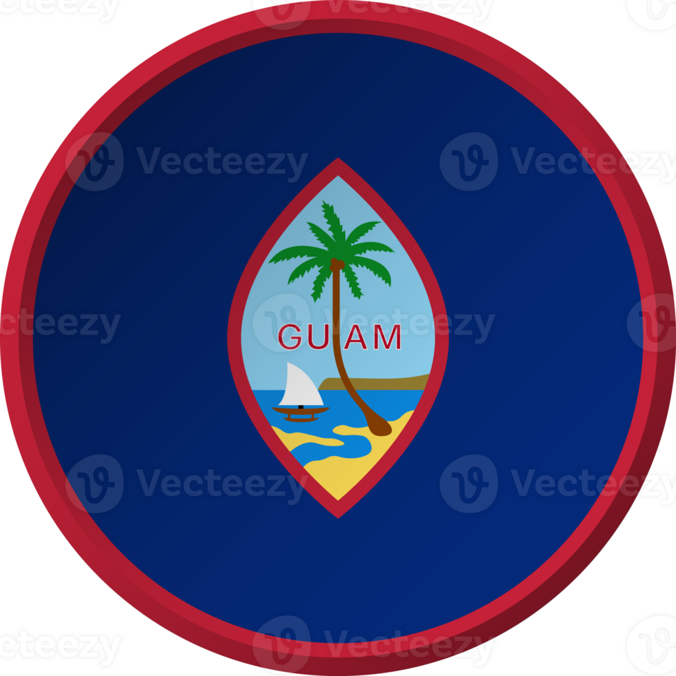 Guam flag with circular concave button design png