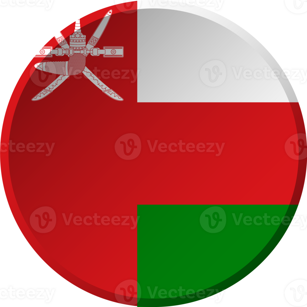 Oman flag with circular concave button design png