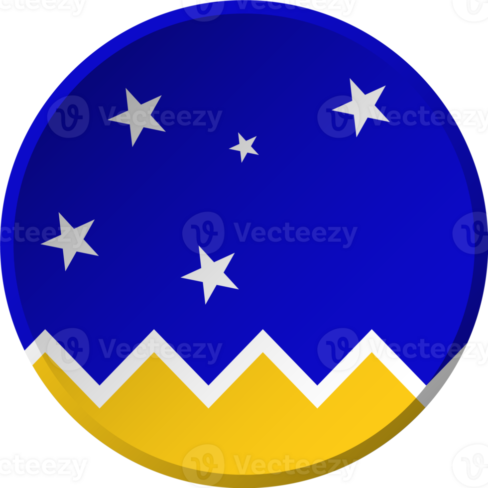 Chilean Antarctic Territory flag with circular concave button design png