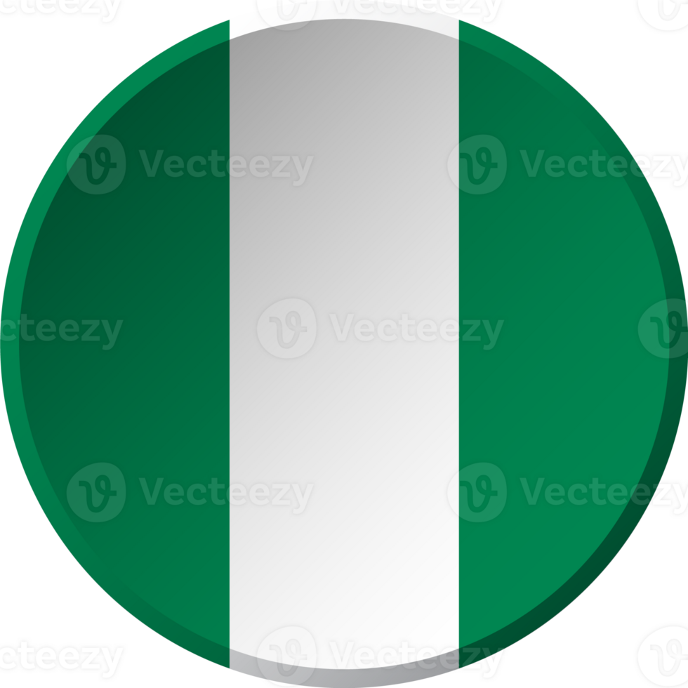 Nigeria flag with circular concave button design png