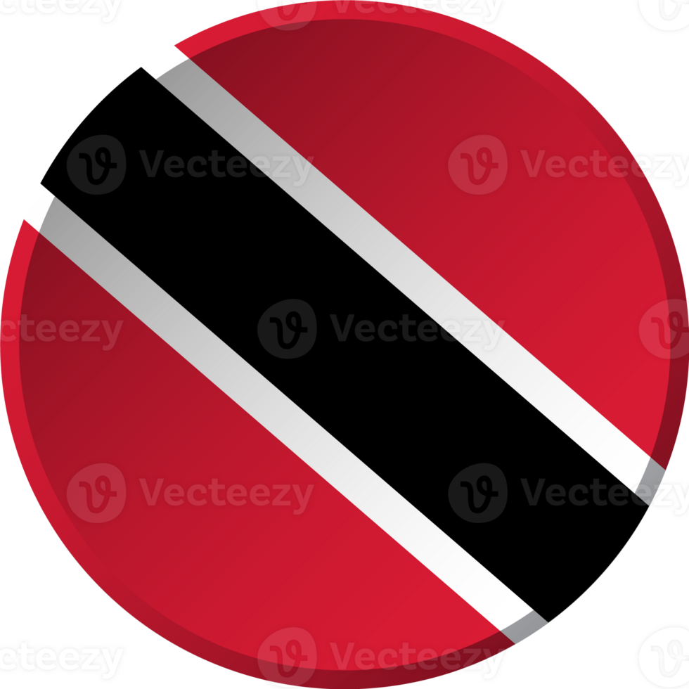 Trinidad and Tobago flag with circular concave button design png