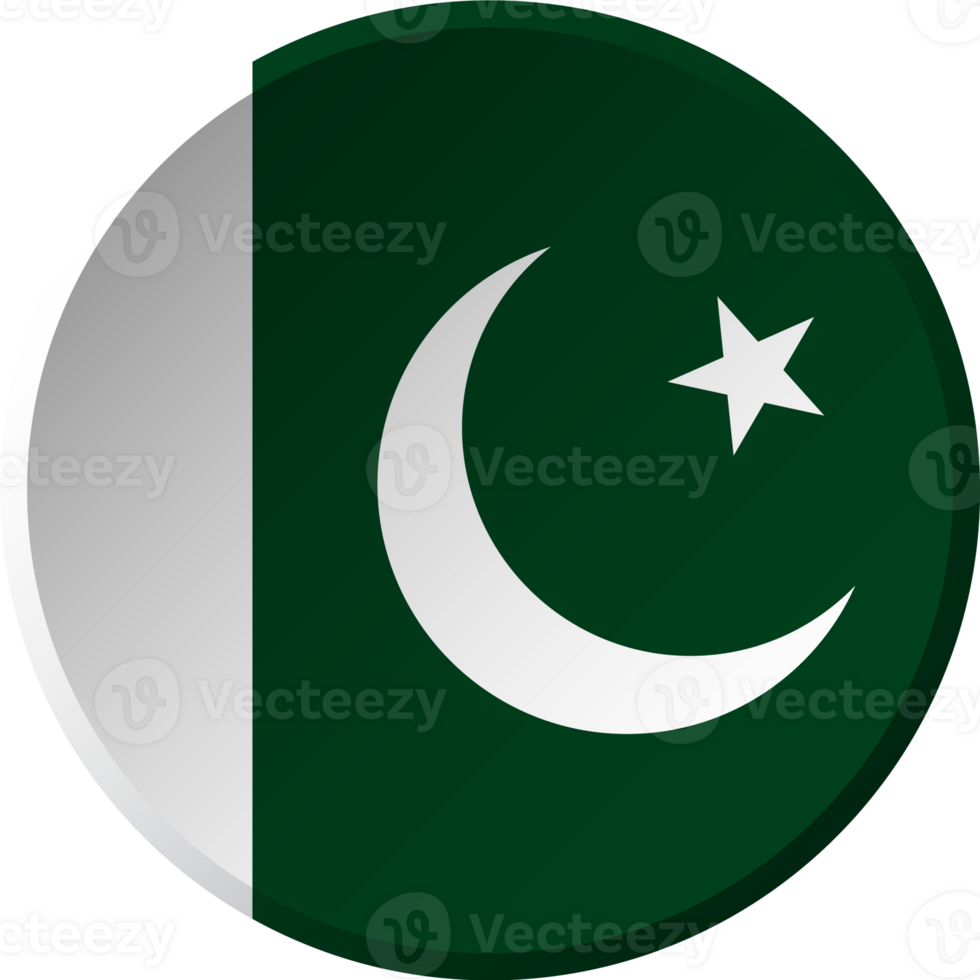 Pakistan flag with circular concave button design png