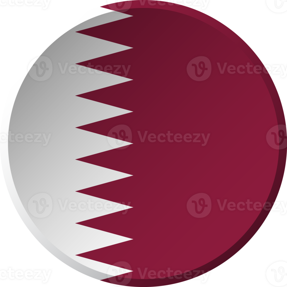 Qatar flag with circular concave button design png