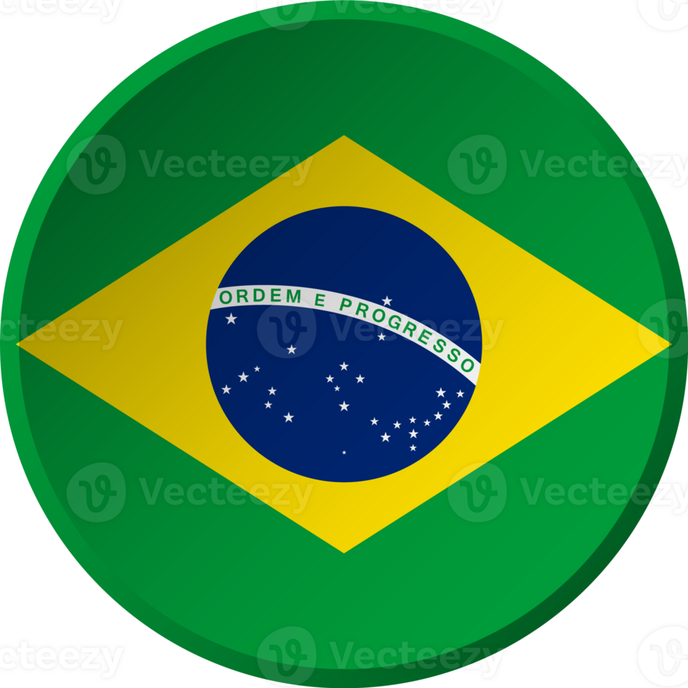 Brazil flag with circular concave button design png